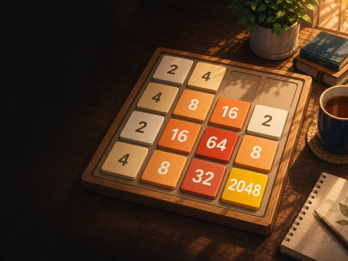 2048 numbered merge tiles