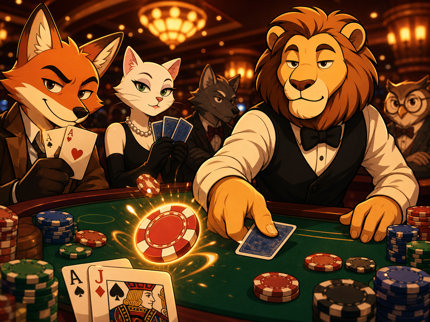Anime blackjack variants with character players