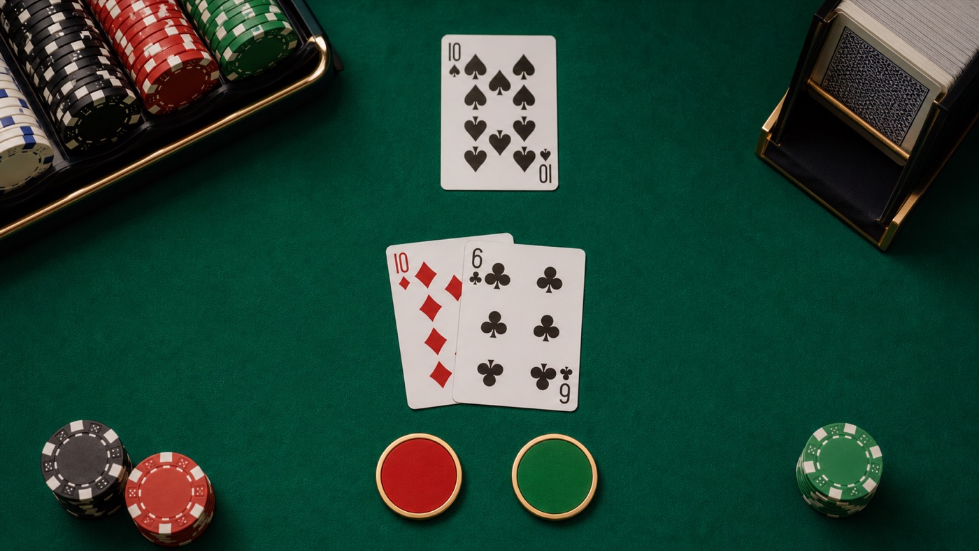 Blackjack table layout used to explain dealer upcard and insurance